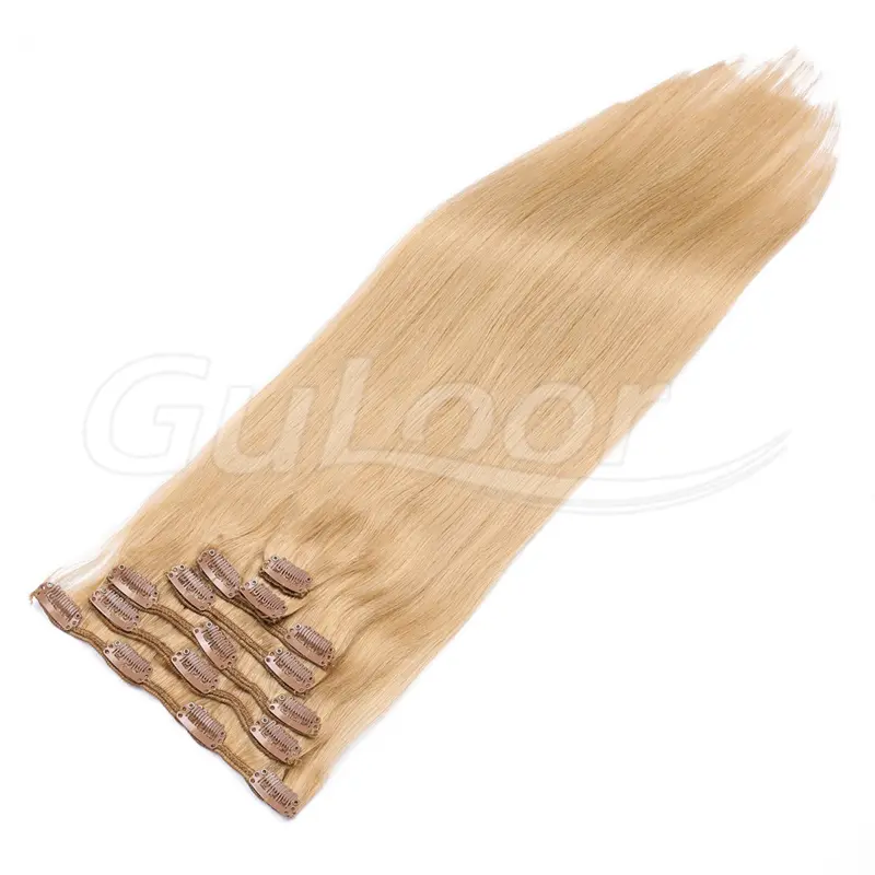 Clips Hair Wholesales 100% human Hair Extensions  #16 Color
